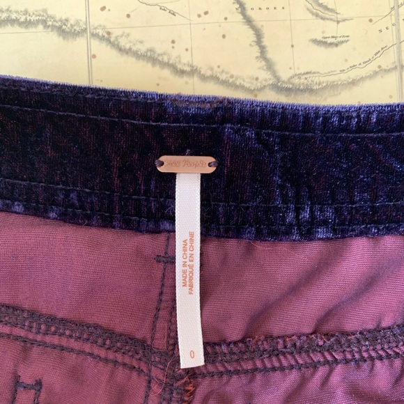 Free People Embroidered Velvet Shorts 0 2 XS S - Picture 6 of 9
